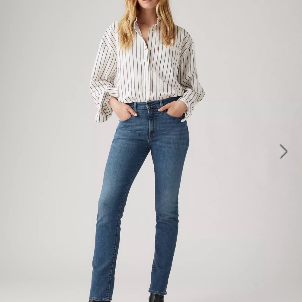 Levi's Women's High Rise Straight 724 Blue Jeans